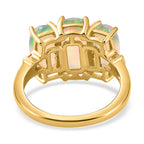 Natürlicher, äthiopischer Welo Opal Ring, 925 Silber Gelbgold Vermeil (Größe 21.00) ca. 3.72 ct