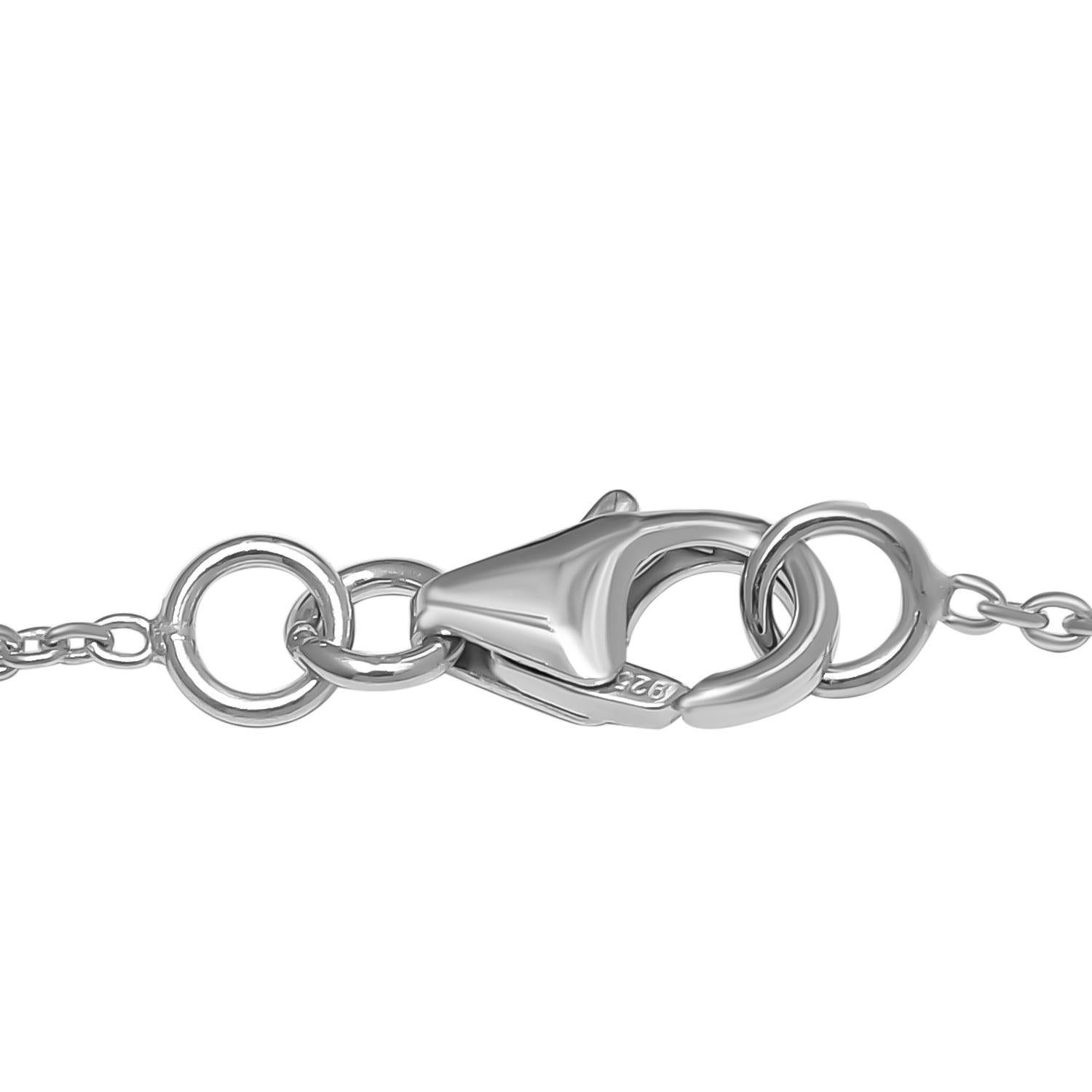 Pfau Triplette Quarz Halskette, ca. 50 cm, 925 Silber platiniert ca. 8.74 ct