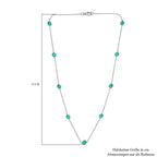 Pfau Triplette Quarz Halskette, ca. 50 cm, 925 Silber platiniert ca. 8.74 ct