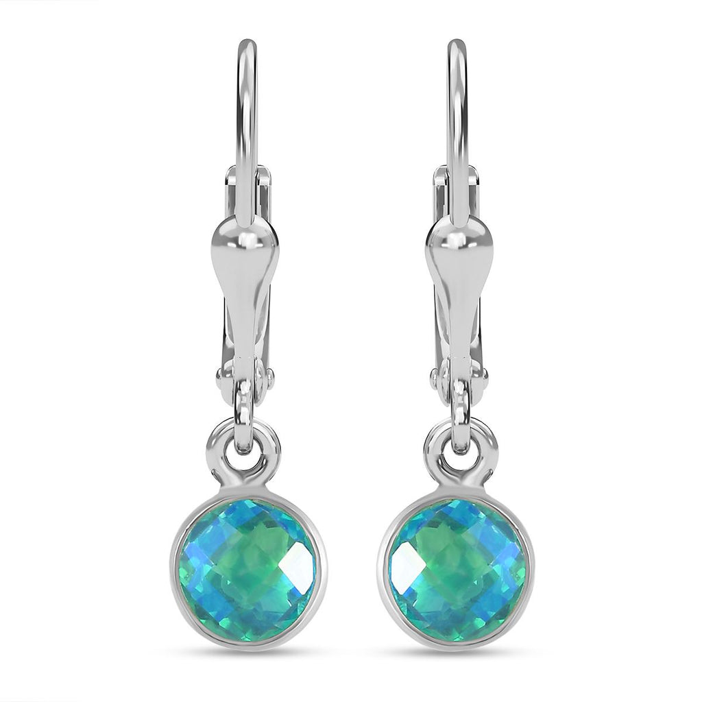 Pfau Triplette Quarz Ohrringe, 925 Silber platiniert ca. 1.94 ct