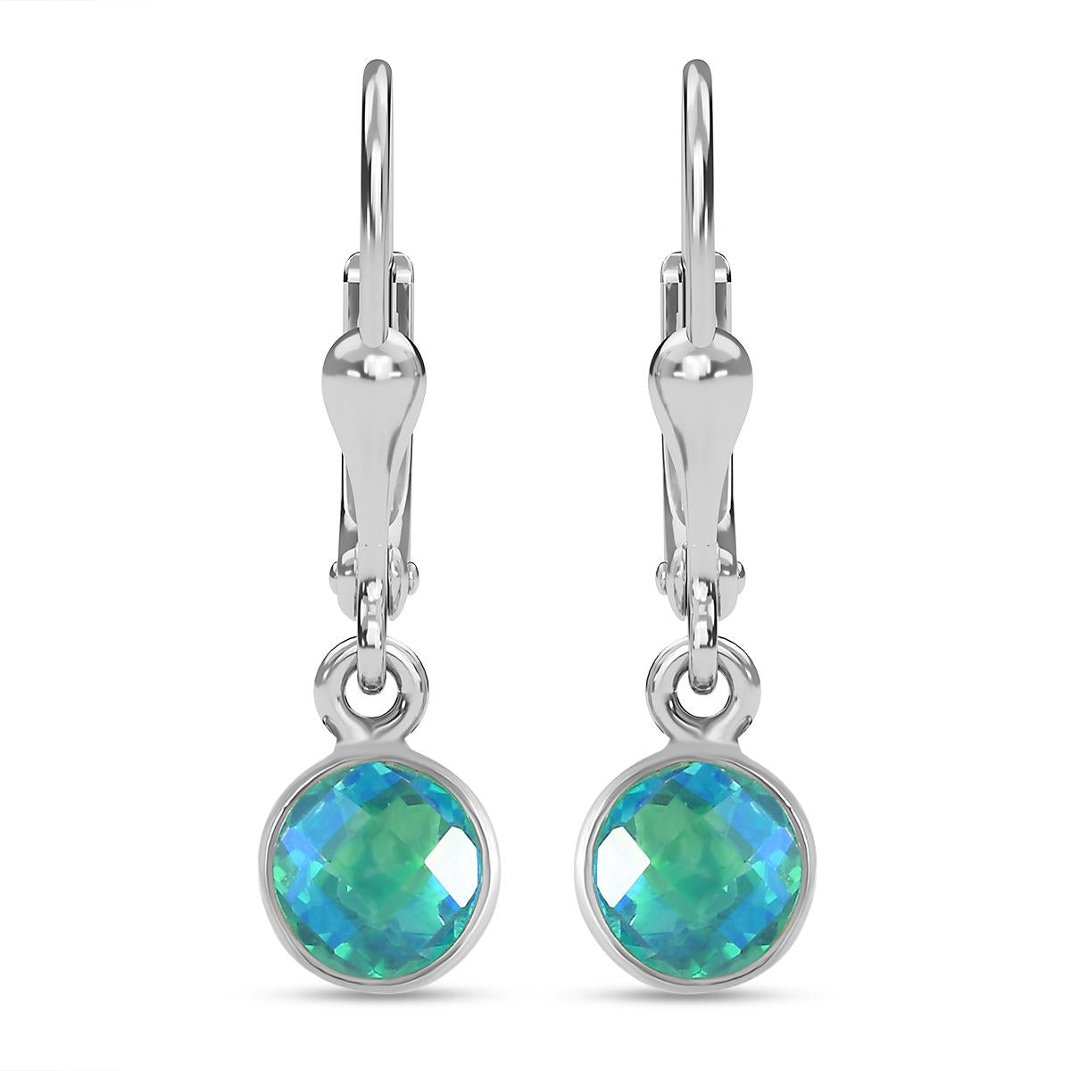 Pfau Triplette Quarz Ohrringe, 925 Silber platiniert ca. 1.94 ct