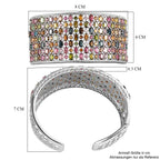 Natürlicher, mehrfarbiger Turmalin Armreif, ca. 19 cm, 925 Silber platiniert, ca. 25.80 ct