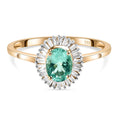 AAA Kolumbianischer Smaragd, Weißer Diamant Ring 585 Gold (Größe 18.00) ca. 0,85 ct
