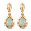 Natürliche äthiopische Opal und Zirkon-Ohrhänger, 925 Silber vergoldet ca. 1,92 ct 