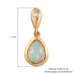 Natürliche äthiopische Opal und Zirkon-Ohrringe, 925 Silber vergoldet ca. 1,92 ct