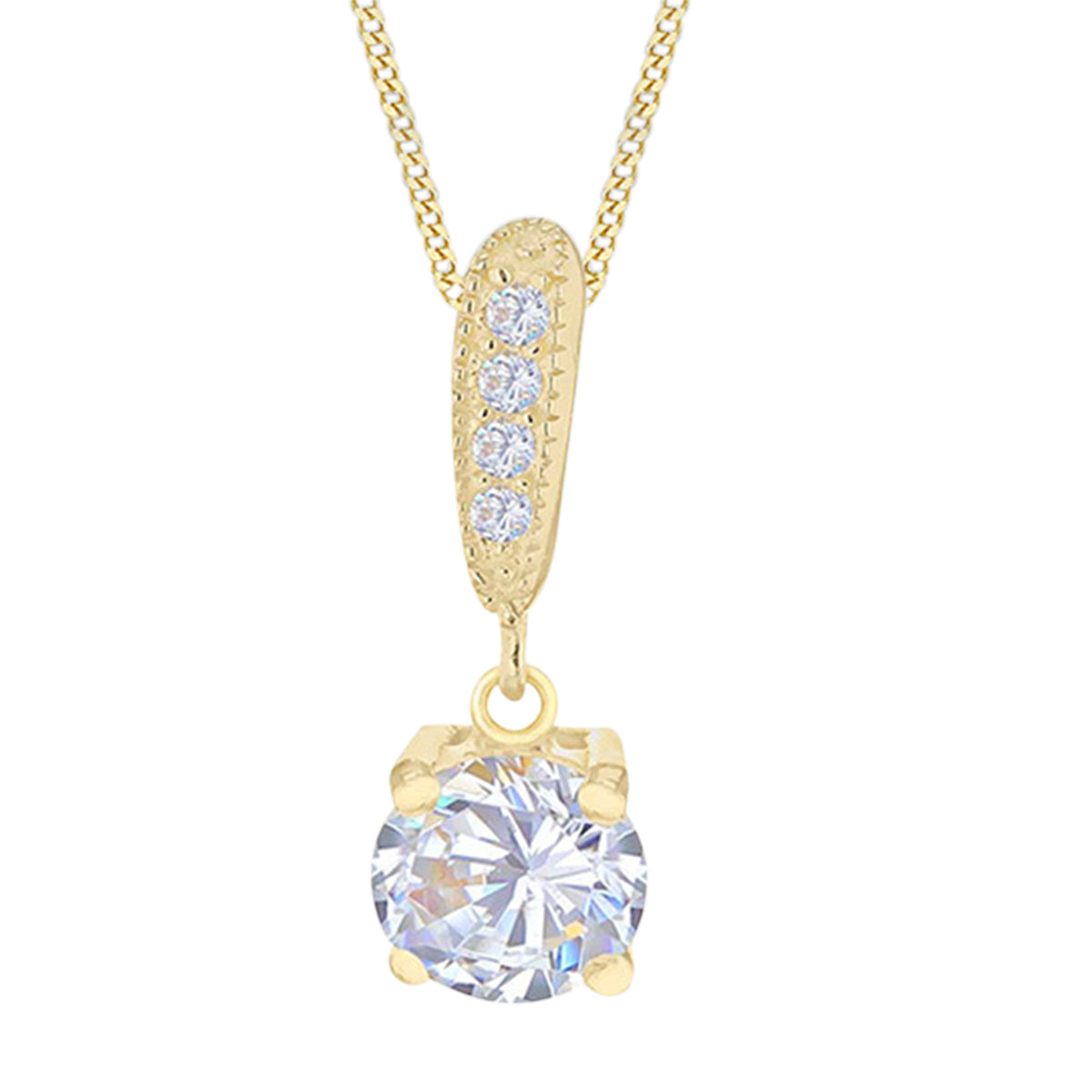 CLOSE OUT DEAL Zirkonia Anhänger, 925 Silber vergoldet ca. 0,05 ct