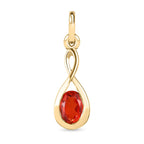 Padparadscha Quarz Triplette Anhänger, 925 Silber vergoldet ca. 0.92 ct