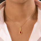 Padparadscha Quarz Triplette Anhänger, 925 Silber vergoldet ca. 0.92 ct