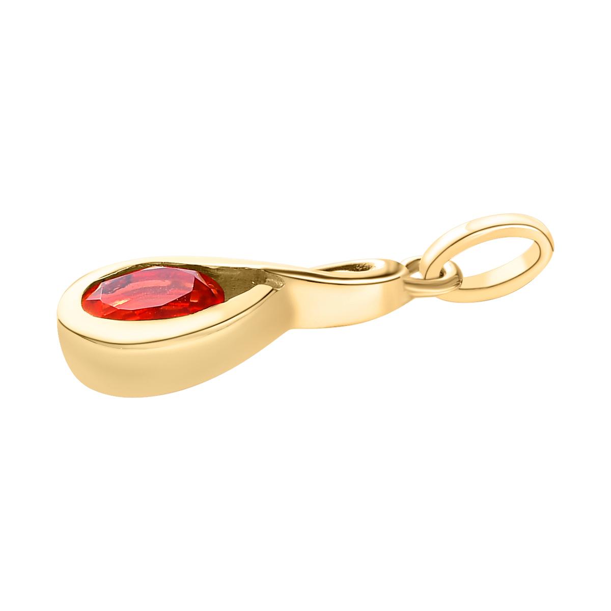 Padparadscha Quarz Triplette Anhänger, 925 Silber vergoldet ca. 0.92 ct