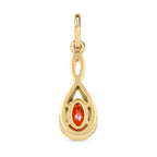 Padparadscha Quarz Triplette Anhänger, 925 Silber vergoldet ca. 0.92 ct
