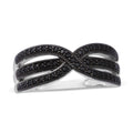 Schwarzer Spinell Ring 925 Silber rhodiniert (Größe 16.00) ca. 0,59 ct