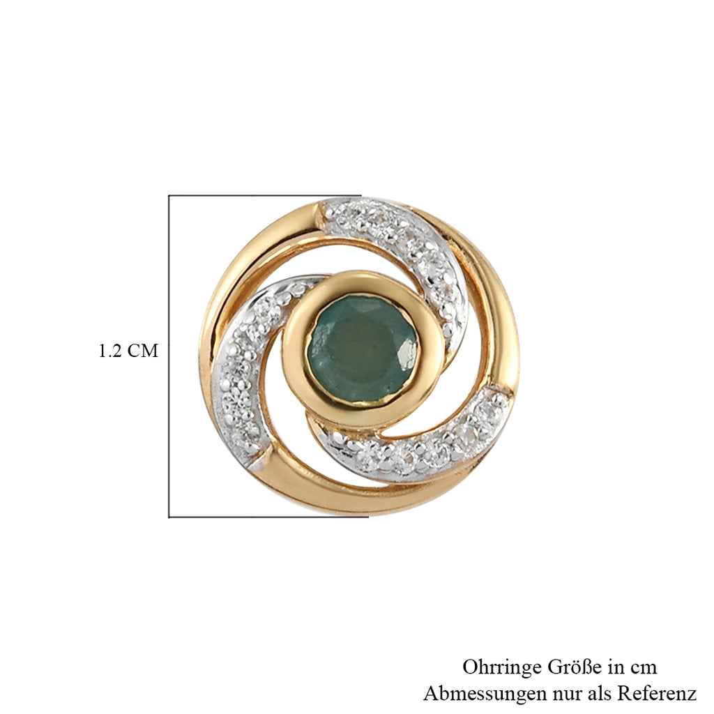 Grandidierit und Zirkon-Ohrstecker, 925 Silber vergoldet ca. 0,78 ct