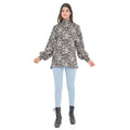 TAMSY - Damen Bluse mit Blatt- und Blumenmuster, Größe 38, Schwarz