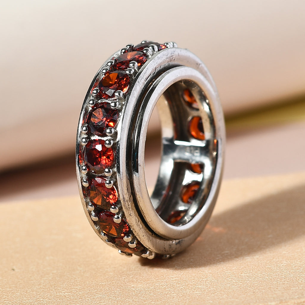 Granat Zirkonia-Ring, reines Messing (Größe 16.00) ca. 7,31 ct