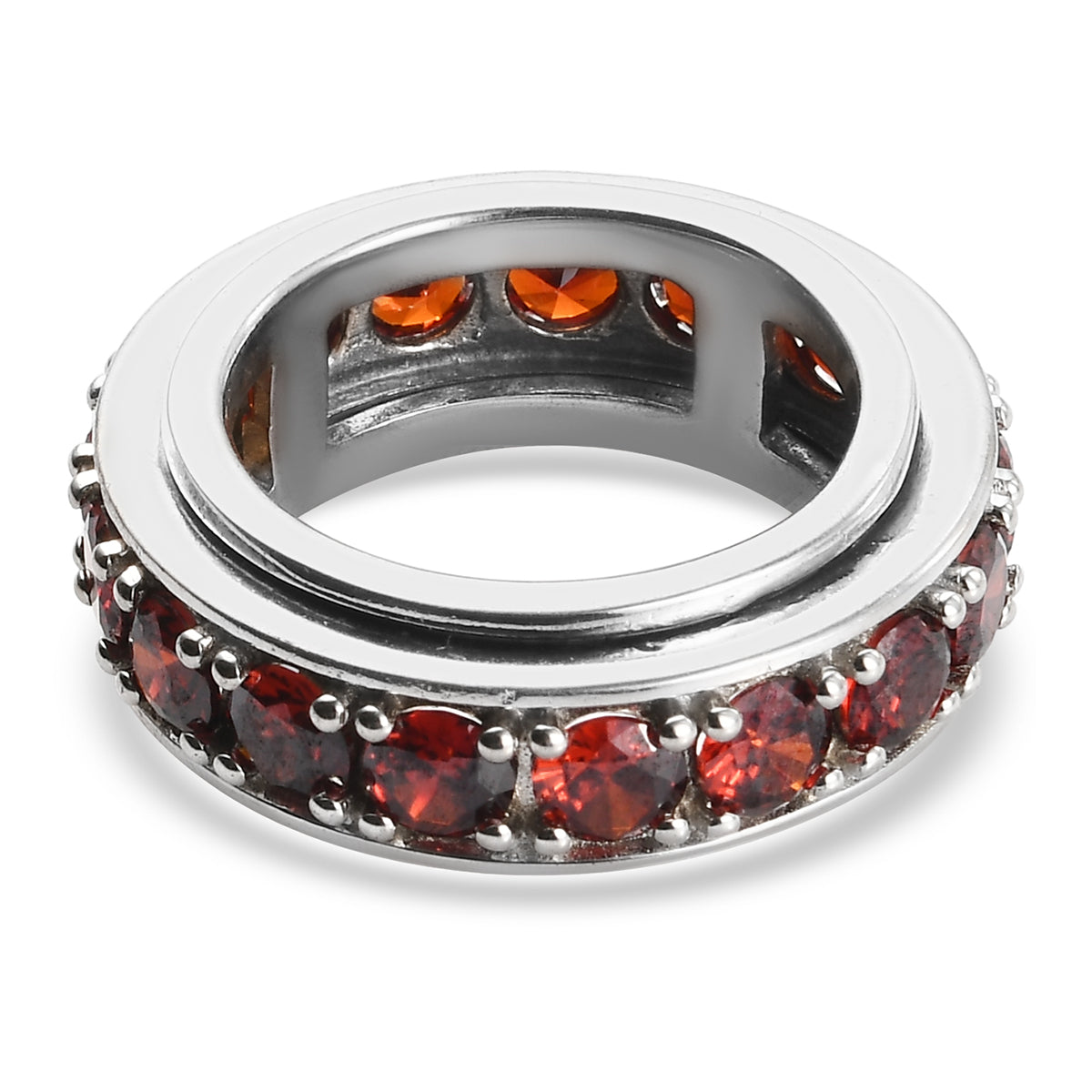 Granat Zirkonia-Ring, reines Messing (Größe 16.00) ca. 7,31 ct