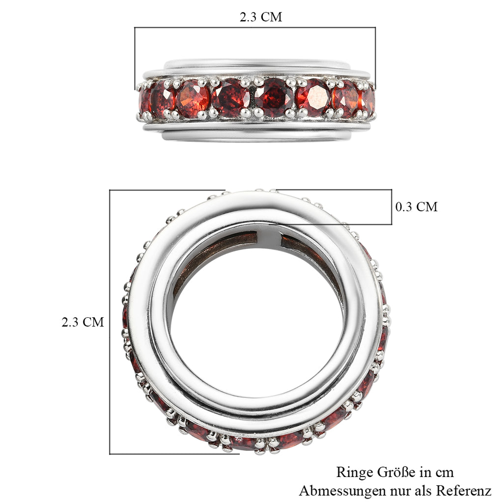 Granat Zirkonia-Ring, reines Messing (Größe 16.00) ca. 7,31 ct
