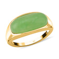 Grüner Jade Ring 925 Silber Gelbgold Vermeil (Größe 16.00) 8, ca. 7.47 ct