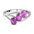 Ilakaka Rosa Saphir-Ring, 925 Silber platiniert (Größe 17.00) ca. 1,54 ct