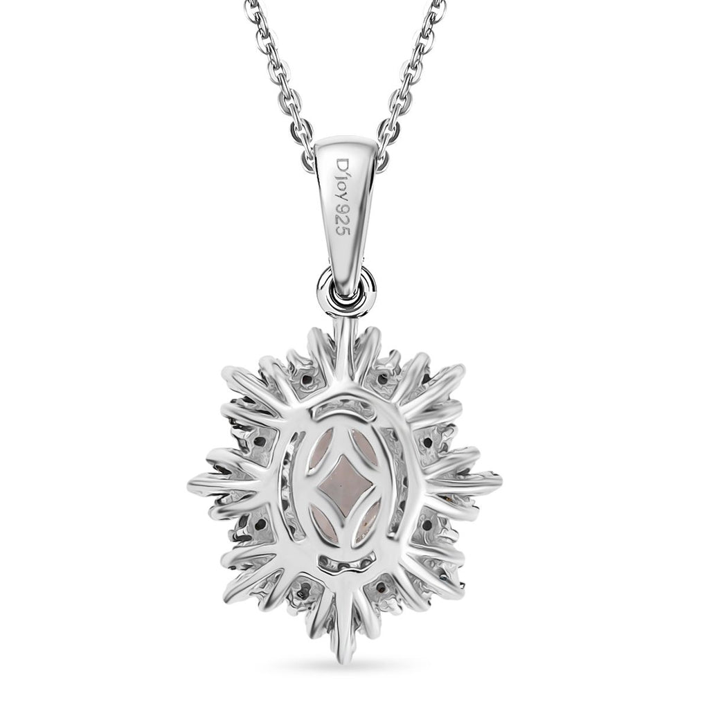 D'Joy AAA Premium Malagasy Mondstein und mehrfarbiger Diamant Ring und Anhänger mit 50cm Kette