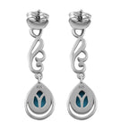 Amerikanischer, natürlicher Sleeping Beauty Türkis Ohrringe 925 Silber platiniert ca. 1.32 ct