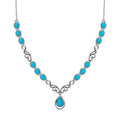 Amerikanisches, natürliches Sleeping Beauty Türkis Collier, ca. 45 cm, 925 Silber platiniert ca. 6.73 ct