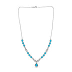 Amerikanisches, natürliches Sleeping Beauty Türkis Collier, ca. 45 cm, 925 Silber platiniert ca. 6.73 ct
