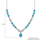 Amerikanisches, natürliches Sleeping Beauty Türkis Collier, ca. 45 cm, 925 Silber platiniert ca. 6.73 ct