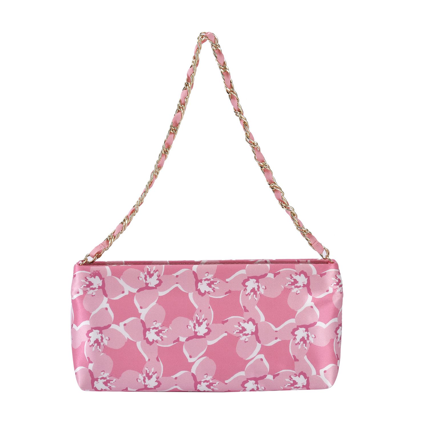 Luxury Edition: Seidenbrokat Handtasche mit Satin Geschenbox, RFID, Rosa