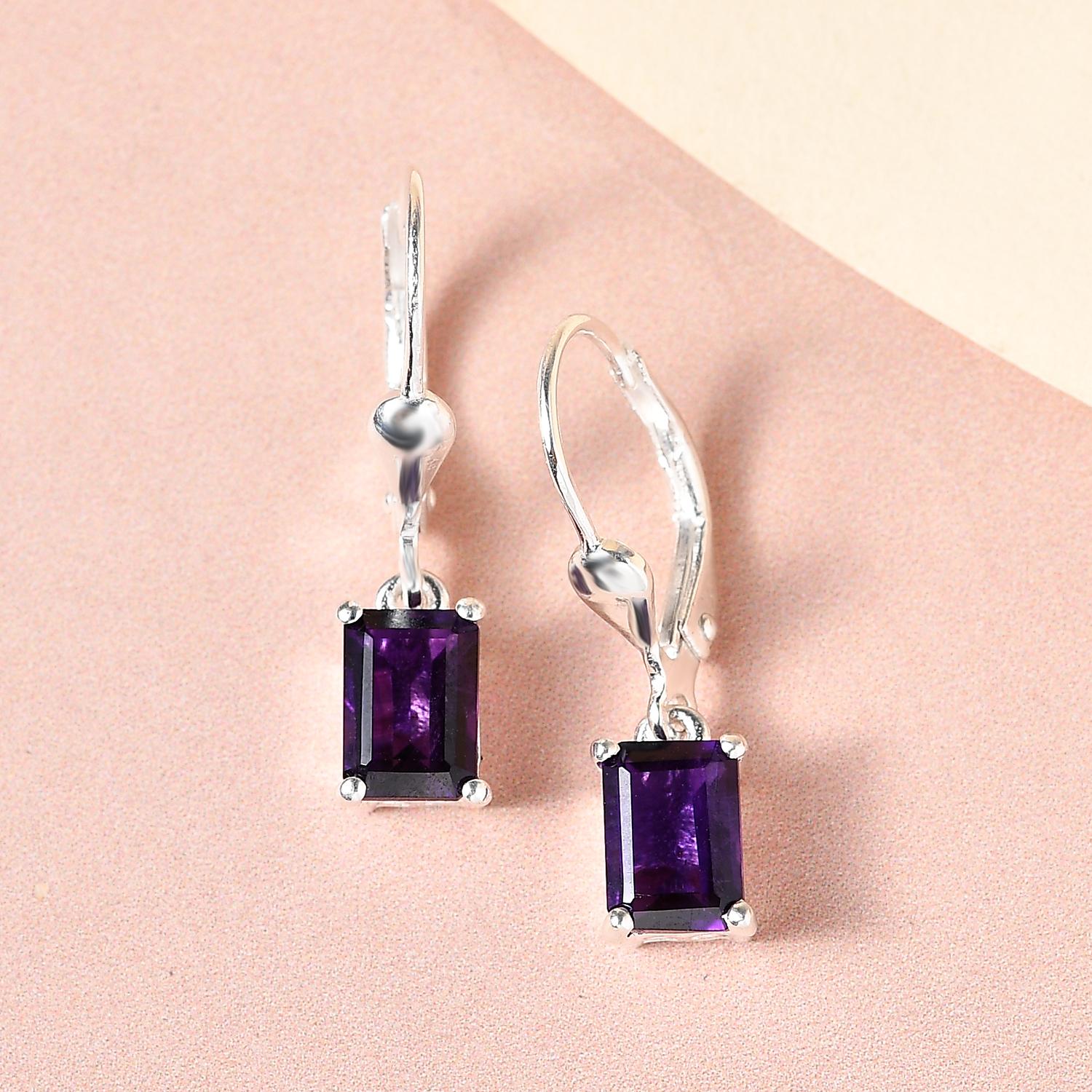 Afrikanische Amethyst Ohrringe, 925 Silber ca. 1,45 ct