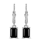 Schwarze Spinell Ohrringe, 925 Silber ca. 1,58 ct