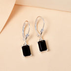 Schwarze Spinell Ohrringe, 925 Silber ca. 1,58 ct