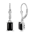Schwarze Spinell Ohrringe, 925 Silber ca. 1,58 ct
