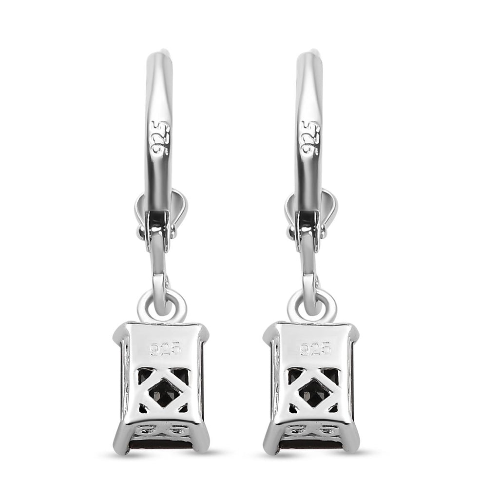 Schwarze Spinell Ohrringe, 925 Silber ca. 1,58 ct
