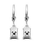 Schwarze Spinell Ohrringe, 925 Silber ca. 1,58 ct