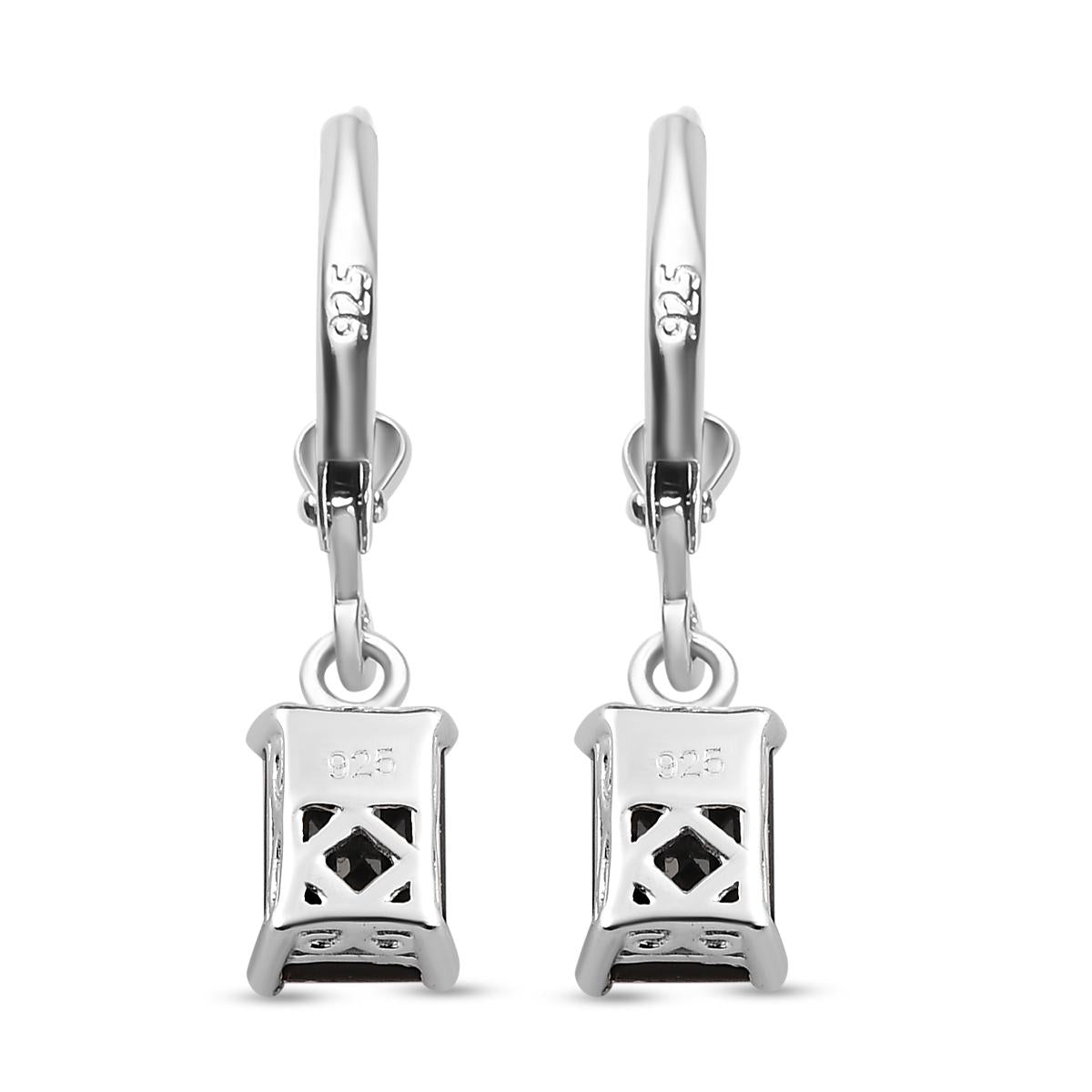 Schwarze Spinell Ohrringe, 925 Silber ca. 1,58 ct