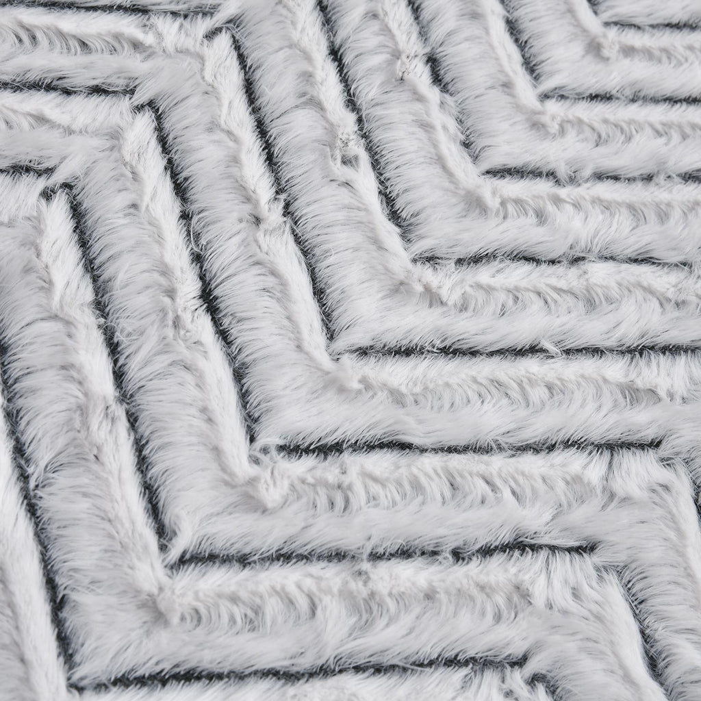 Doppelschichtige Kunstfell Sherpadecke, 150x200cm weiß