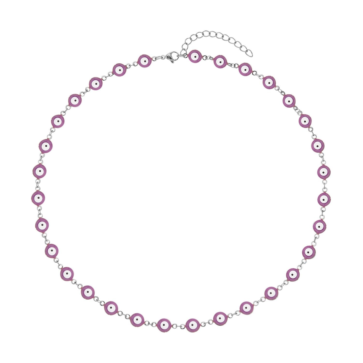 Edelstahl Halskette, ca. 50 cm, emailliert ca. 15,00g