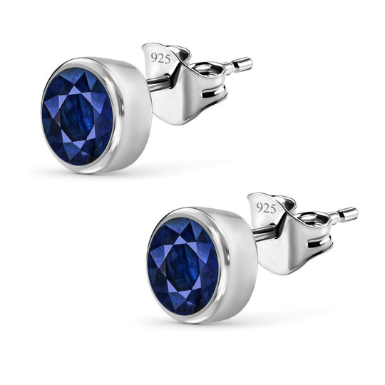 Masoala Saphir-Ohrringe, (Fissure gefüllt), 925 Silber platiniert ca. 1.51 ct