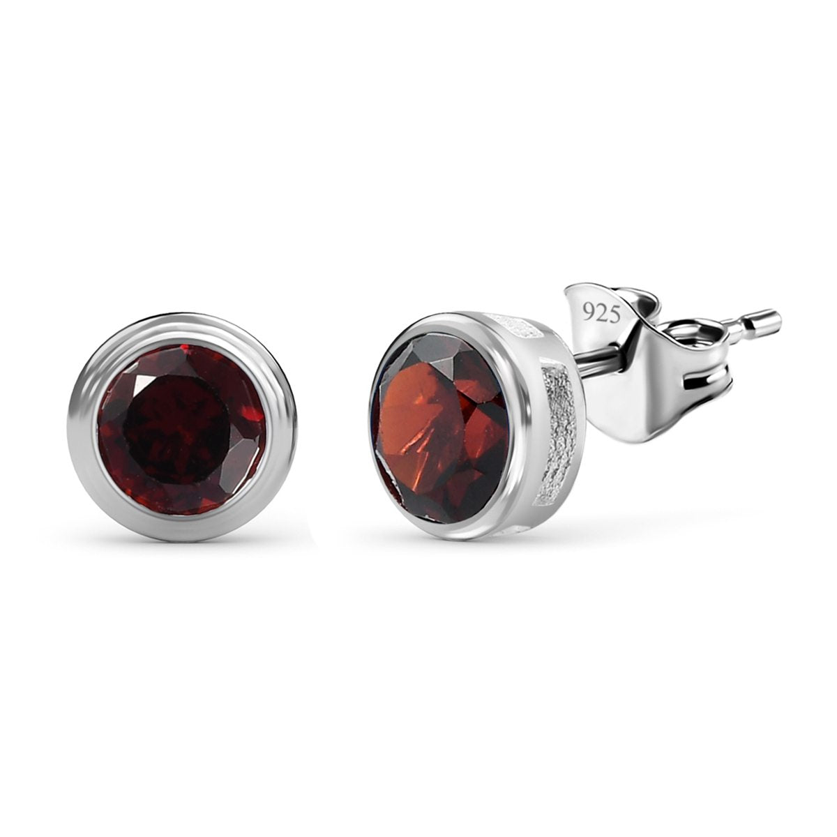 Rote Granat Ohrringe, 925 Silber ca. 2,00 ct