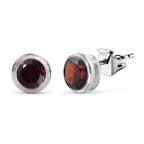 Rote Granat Ohrringe, 925 Silber ca. 2,00 ct