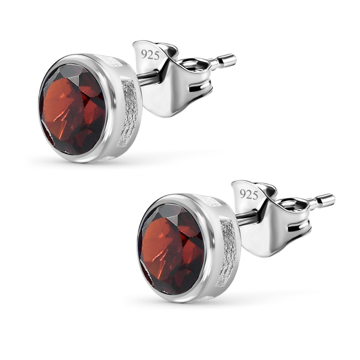 Rote Granat Ohrringe, 925 Silber ca. 2,00 ct