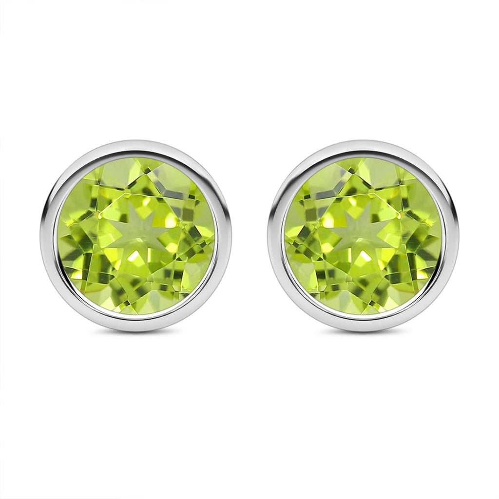 Natürliche Peridot Ohrringe, 925 Silber ca. 1.68 ct