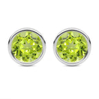 Natürliche Peridot Ohrringe, 925 Silber ca. 1.68 ct