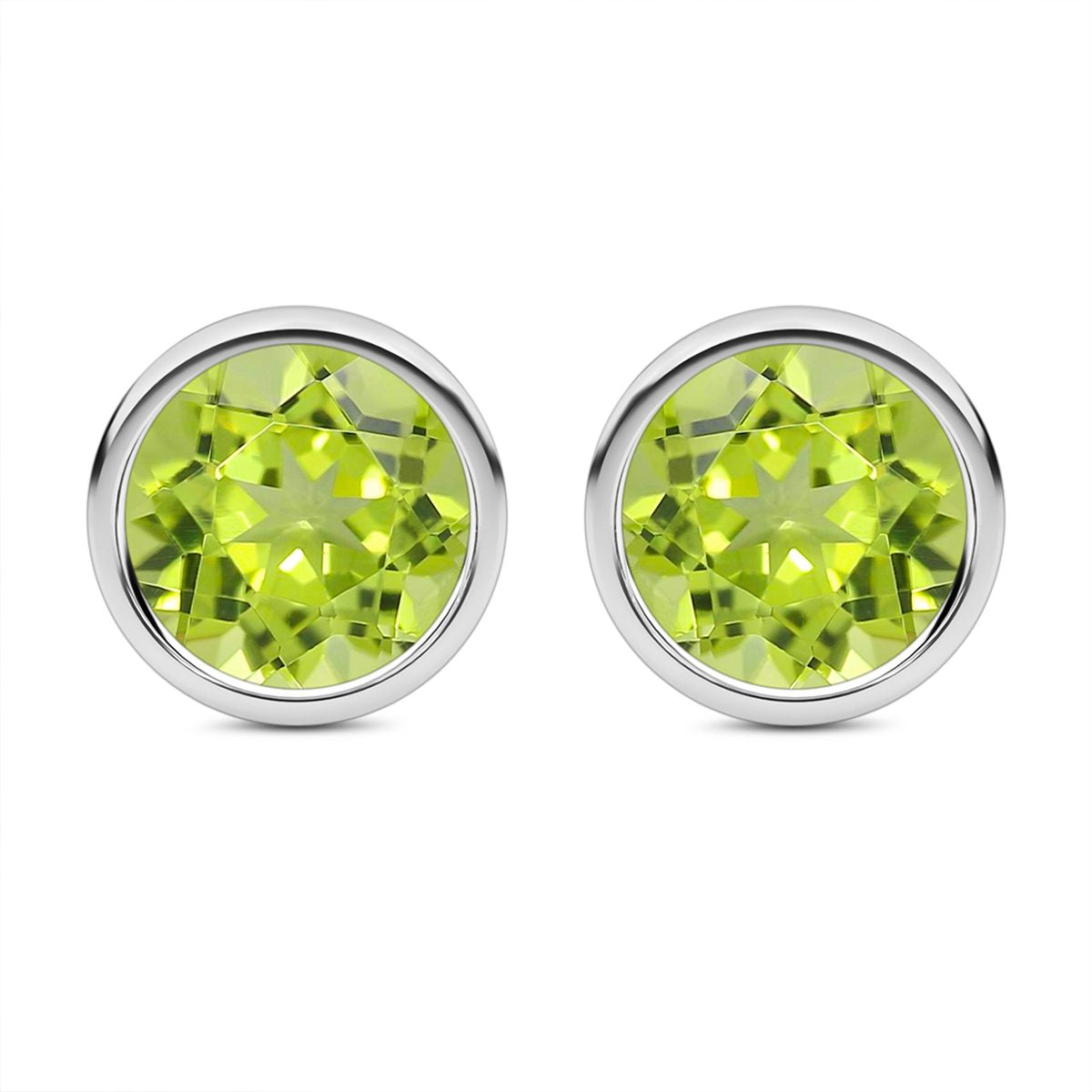 Natürliche Peridot Ohrringe, 925 Silber ca. 1.68 ct