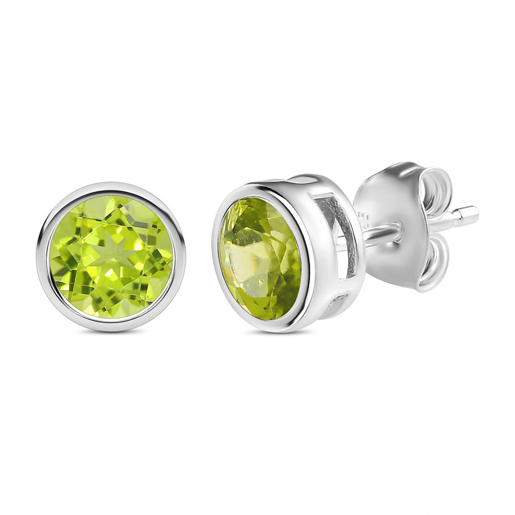 Natürliche Peridot Ohrringe, 925 Silber ca. 1.68 ct