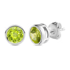 Natürliche Peridot Ohrringe, 925 Silber ca. 1.68 ct