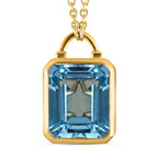 Himmelblaue Topas Halskette, ca. 45 cm, 925 Silber vergoldet ca. 7,08 ct