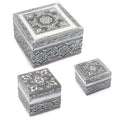 3er Set - Schmuckbox mit handgefertigtem Mandala-Design