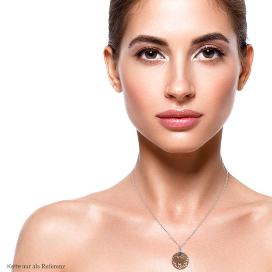 Royal Bali Kollektion - goldener Perlmutt-Anhänger, 925 Silber