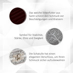 Handgefertigte Ringschatulle aus Aluminium, 23x18x5 cm, Lebensbaum